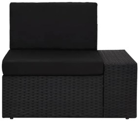 Set Divani da Giardino 4 pz in Polyrattan Nero