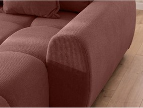 Divano angolare color terracotta (con penisola a destra/con chaise lounge) Albane – Ropez