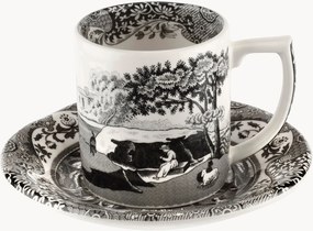 Tazzina da caffè e piattino in gres Black Italian