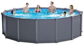 1PZ PISCINA TONDA FRAME GRAPHITE CON POMPA A SABBIA Ï cm. 478x124 h