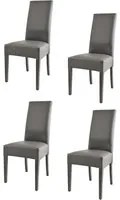 Set 4 sedie Luisa Tommychairs in faggio grigio scuro, seduta e schienale imbottiti e rivestiti in pelle artificiale