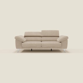 Donatello divano con sedute allungabili braccioli contenitore e poggiatesta reclinabili in tessuto smacchiabile T23 beige