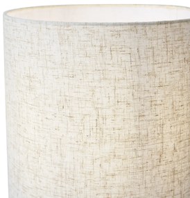 Lampada da tavolo Japandi beige con paralume in lino - Dahlia