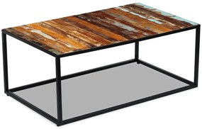 Tavolino Da Salotto İn Legno Massello Di Recupero 100x60x40 Cm /