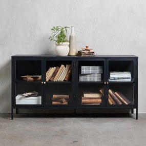 Vetrina in metallo nero 170x85 cm Carmel - Unique Furniture