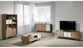 Cassettiera TV bianca e marrone Java - Marckeric