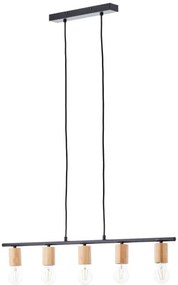 Brilliant - Lampadario a sospensione KERRY su cavo 5xE27/40W/230V nero/bambù