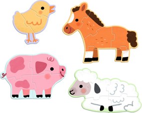 Primo puzzle - in fattoria - 3, 4, 5, 6 pezzi