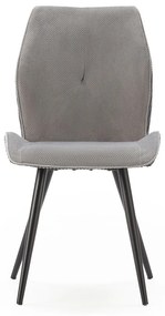 Set di 2 sedie da pranzo in velluto a coste grigio chiaro Adaya - Marckeric