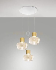 Kino sospensione 3 luci cognac a led 3000k - 36w - 3900 lm dimmerab...