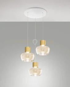 Kino sospensione 3 luci cognac a led 3000k - 36w - 3900 lm dimmerab...