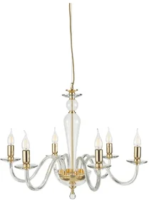 Lampada a sospensione PAGANINI a 8 LUCI in vetro lavorato a mano ORO