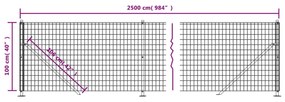 Recinzione Metallica con Flangia Antracite 1x25 m