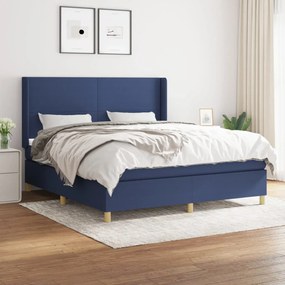 Giroletto A Molle Con Materasso Blu 160x200 Cm İn Tessuto /