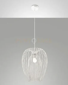 Camp lampadario a sospensione bianco in metallo 1 luce attacco e27 ...