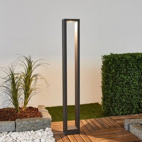 Lucande Jupp Lampione a LED, grigio grafite, alluminio, 90 cm