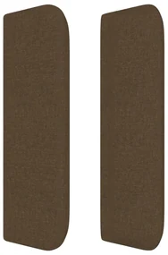 Testiera ad orecchio marrone scuro 83x16x78/88 cm in tessuto