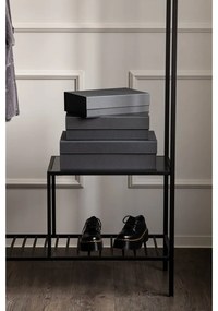 Scatole in set con coperchio/decorative grigio scuro in cartone 3 pz 42,5x29,5x13 cm Kian Paper Laminate – Bigso