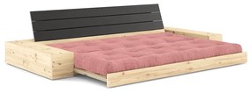 Divano letto in velluto a coste rosa 244 cm Base - Karup Design