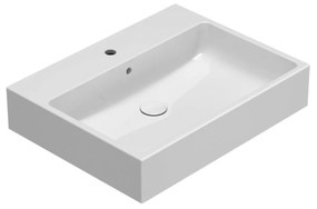 Globo i classici stone lavabo 65x50 sospeso o appoggio con bordo rubinetteria in ceramica bianco lucido