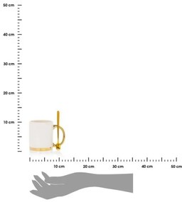 Mug con cucchiaio LANA cremoso/oro