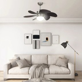 Ventilatore da Soffitto con Luce 76 cm Marrone Scuro