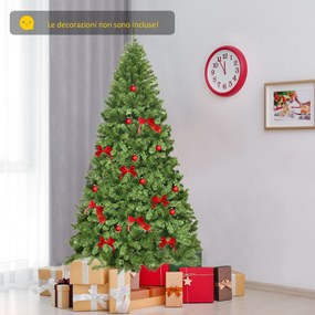 Costway Albero di Natale non illuminato 230 cm, Abete artificiale con cerniere e aghi in PVC per casa e ufficio