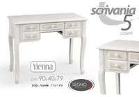 Scrivania con 5 cassetti bianco shabby anticata cm 90 x 40 x 78.5 h