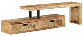 Supporto Tv İn Legno Massello Di Mango /