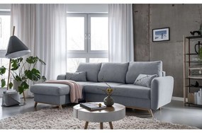 Divano letto angolare grigio chiaro, angolo sinistro Scandic Lagom - Miuform