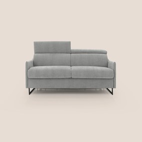 Loto divano letto salvaspazio materasso H18 cm con piedi alti in morbido tessuto impermeabile T14 grigio chiaro