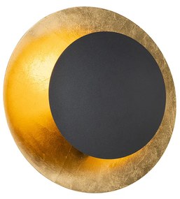 Applique da parete Art Déco nera con oro - Emilienne