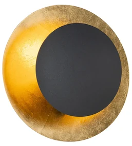 Applique da parete Art Déco nera con oro - Emilienne