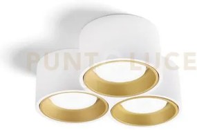 Nasso lampada da soffitto 3 luci attacco gx53 tonda ottone in gesso...