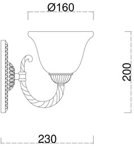 Brilagi - Applique CLASSIC 1xE27/60W/230V ottone
