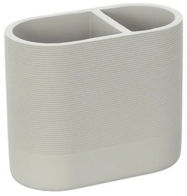 Bicchiere porta spazzolini in poliresina crema Marica