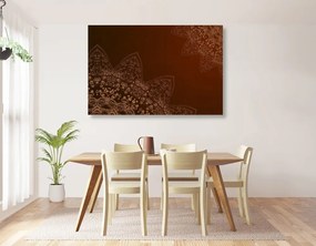 Quadro su tela – Elementi moderni di Mandala in sfumature di marrone
