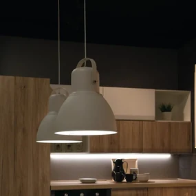 Lampadario Industriale Legend bianco paralume bianco E27 LUCE AMBIENTE DESIGN