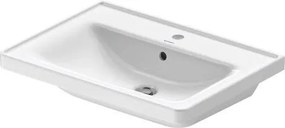 Lavabo 65x48 da incasso soprapiano per mobile Monoforo con Troppopieno Bianco Lucido D-Neo 2367650 Duravit