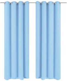 2 Pz Tende Oscuranti Occhielli İn Metallo 135x245 Cm Turchese /