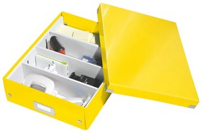 Scatola di cartone giallo con coperchio 28x37x10 cm Click&amp;Store - Leitz