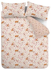 Set copripiumino e federa arancione e beige per letto singolo 135x200 cm Woodland Fox – Catherine Lansfield