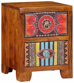 Comodino 35x35x45 Cm İn Legno Massello Di Acacia /