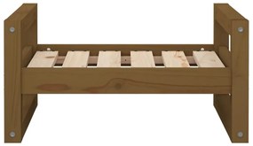 Cuccia per cani miele 55,5x45,5x28 cm legno massello di pino