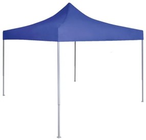 Gazebo Professionale Pieghevole 2x2 m in Acciaio Blu