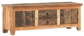 Mobile Porta Tv 120x30x40cm İn Massello Di Acacia E Di Recupero /