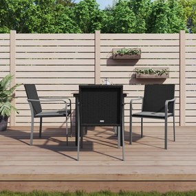 Set pranzo da giardino 5pz con cuscini in polyrattan e acciaio