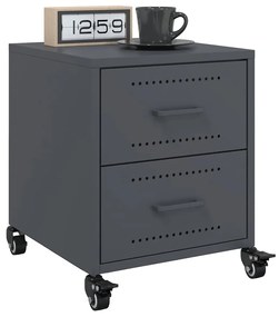 Comodini 2 Pz Antracite 36x39x43,5 Cm İn Acciaio /