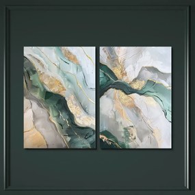 Set di quadri con elementi dipinti a mano 2 pz 50x70 cm Aventurine – Styler