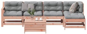 Set divani giardino 6 pz con cuscini legno massello di douglas